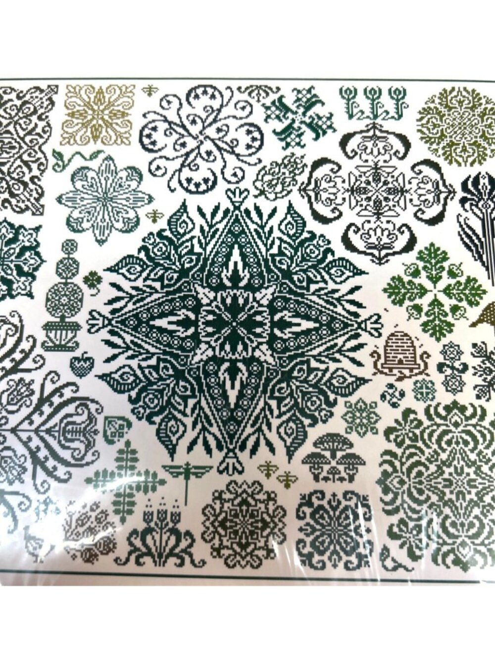 Ink Circles Garden Stars Cross Stitch Pattern - Floral & Geometric Designs